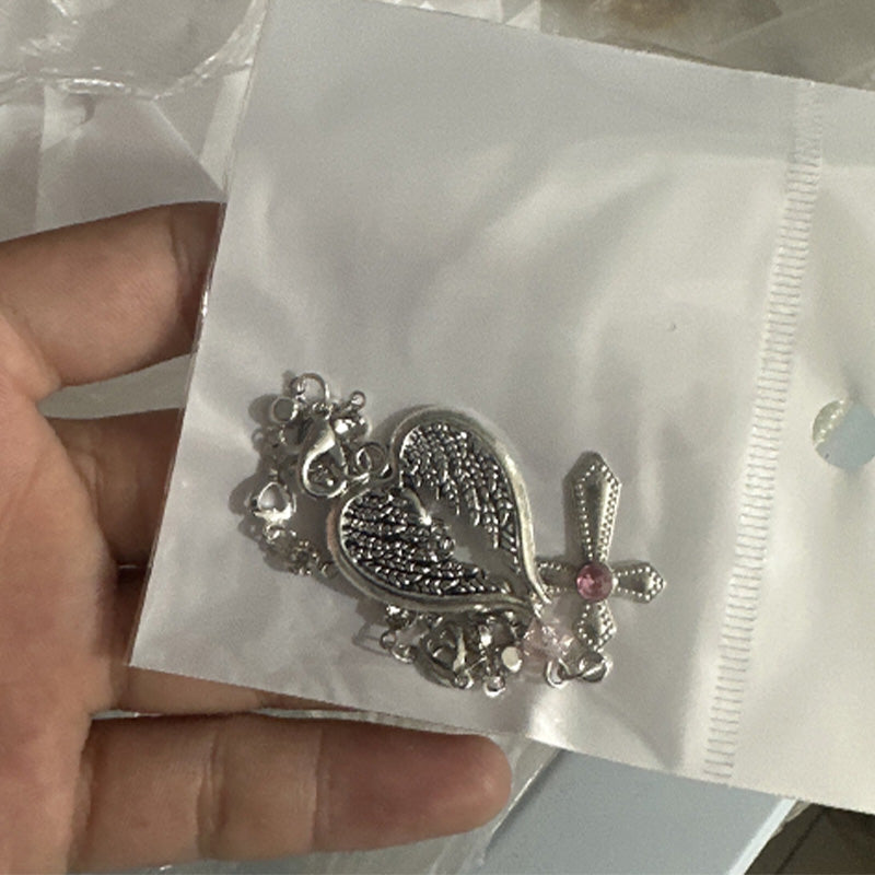 🎁Vintage smykke i metall til bilinteriøret – anheng med kors og stjern