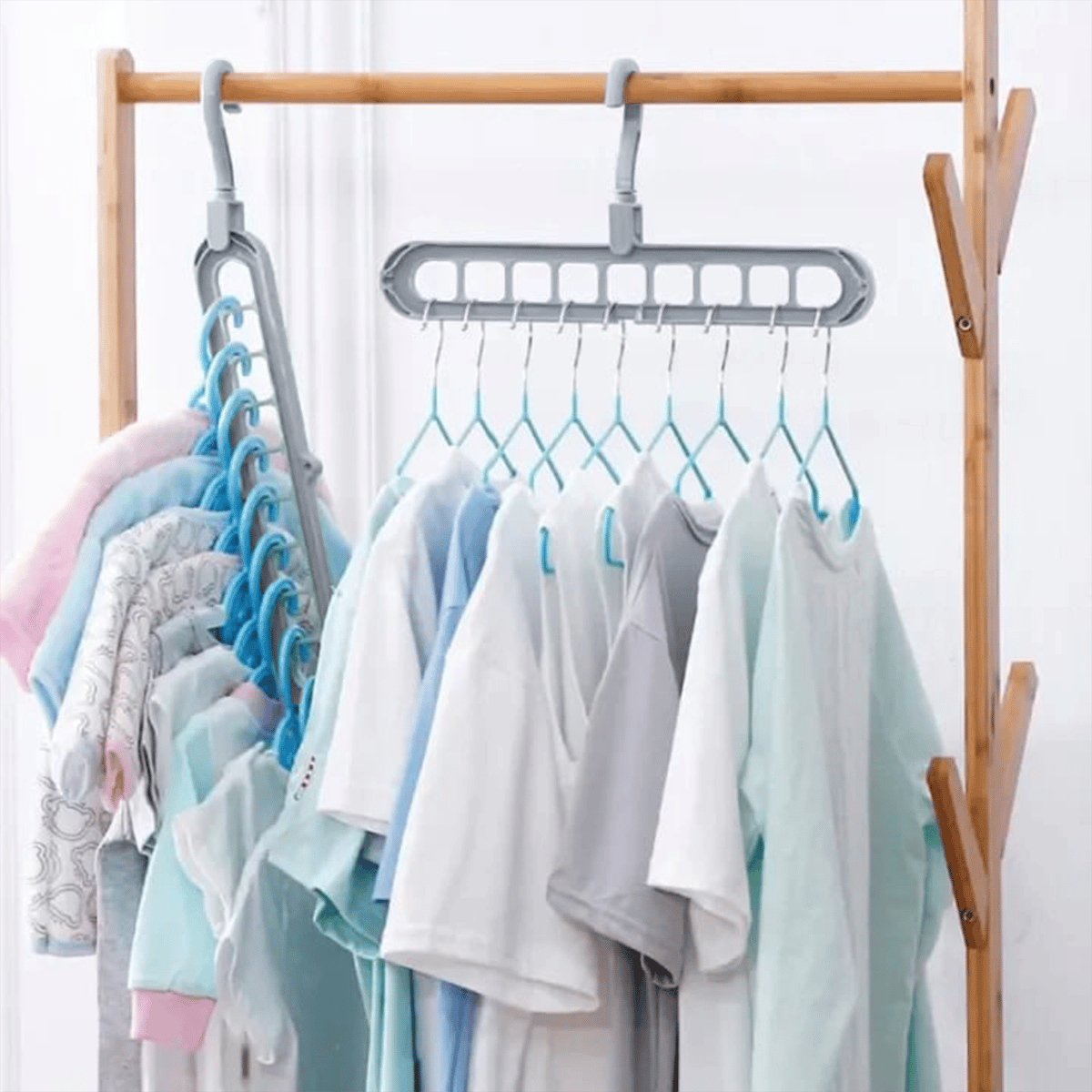 🔥👚 9-i-1 smart tøjbøjle – Få 85 % mere plads i dit skab!
