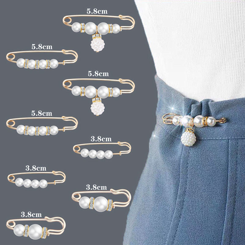 ✨Perlebrocher, sikkerhedsnåle til tøj – bukser, nederdele, cardigans, kraver – brocher med imiterede perler og rhinestones til kvinder og piger, sikkerhedsnåle til bukse