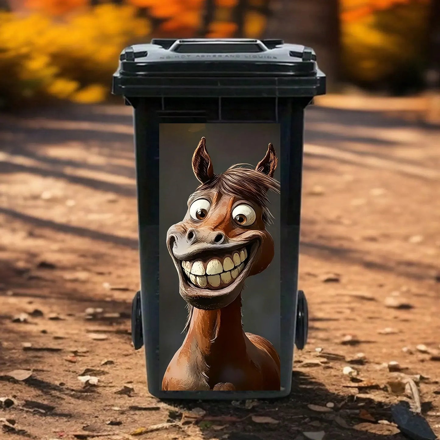 🦒🐯Kreativt klistermærke til skraldespanden med farverig tegneserie✨