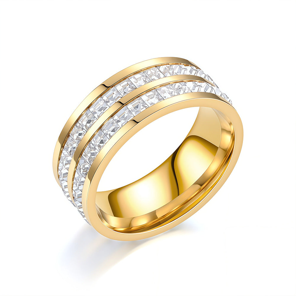 💍Roterende krystalring, lindrer angst, symboliserer løfter og held, vandtæt og farvefas