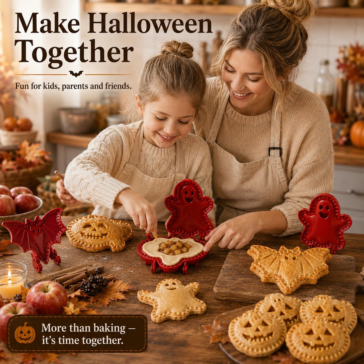 🎃 8-delt sæt med forme til små halloween-tærter
