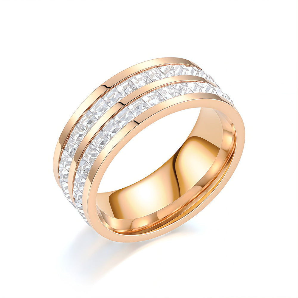 💍Roterende krystalring, lindrer angst, symboliserer løfter og held, vandtæt og farvefas