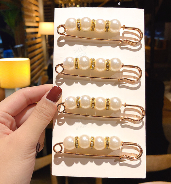 ✨Perlebrocher, sikkerhedsnåle til tøj – bukser, nederdele, cardigans, kraver – brocher med imiterede perler og rhinestones til kvinder og piger, sikkerhedsnåle til bukse