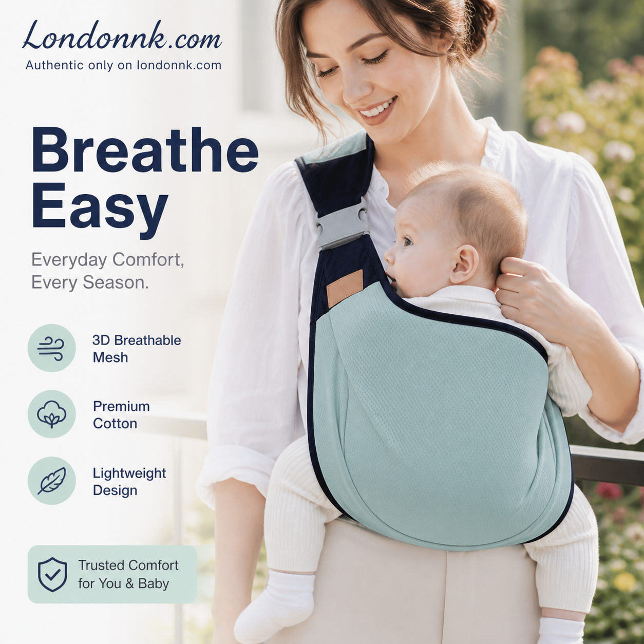 🎉 Udsalg 2026 – Over 30.000 solgt! 👶 4-i-1-bæresele med god ventilation – 0–36 måneder, fremad/bagud/med barnet vendt indad/udad – behagelig og giver forældre og barn frie hænder