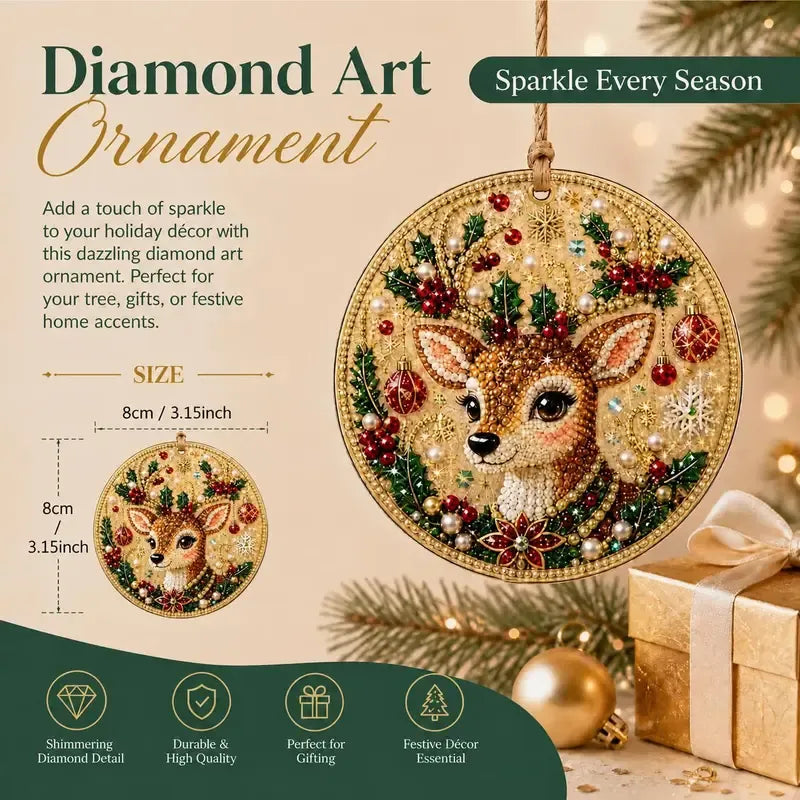 ⏳ Sidste dag med 49 % rabat – 🎄Begyndervenligt DIY-sæt til diamantmaling med juleperler og ædelstene | 6 festlige motiver med glitrende perler, facetterede ædelstene og detaljer i 3D-la