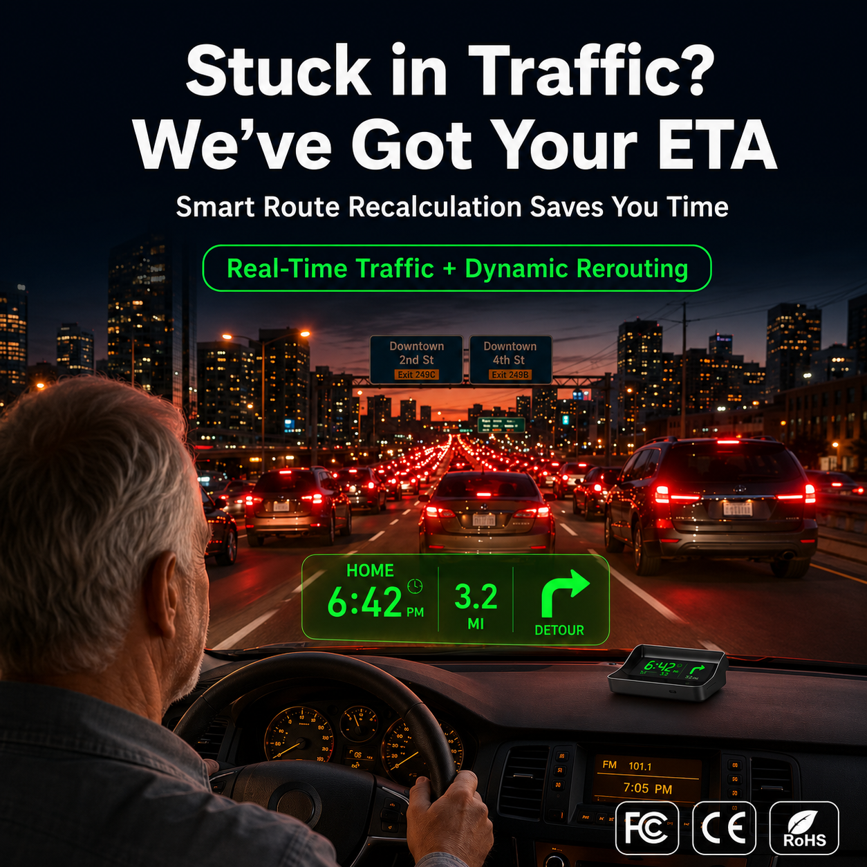 Head-Up Display (HUD) – GPS til biler med digitalt speedometer