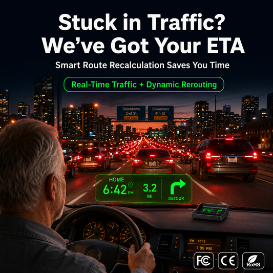Head-Up Display (HUD) – GPS til biler med digitalt speedometer