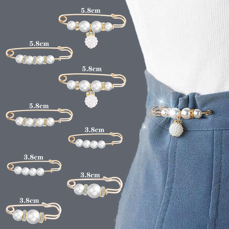 ✨Perlebrocher, sikkerhedsnåle til tøj – bukser, nederdele, cardigans, kraver – brocher med imiterede perler og rhinestones til kvinder og piger, sikkerhedsnåle til bukse