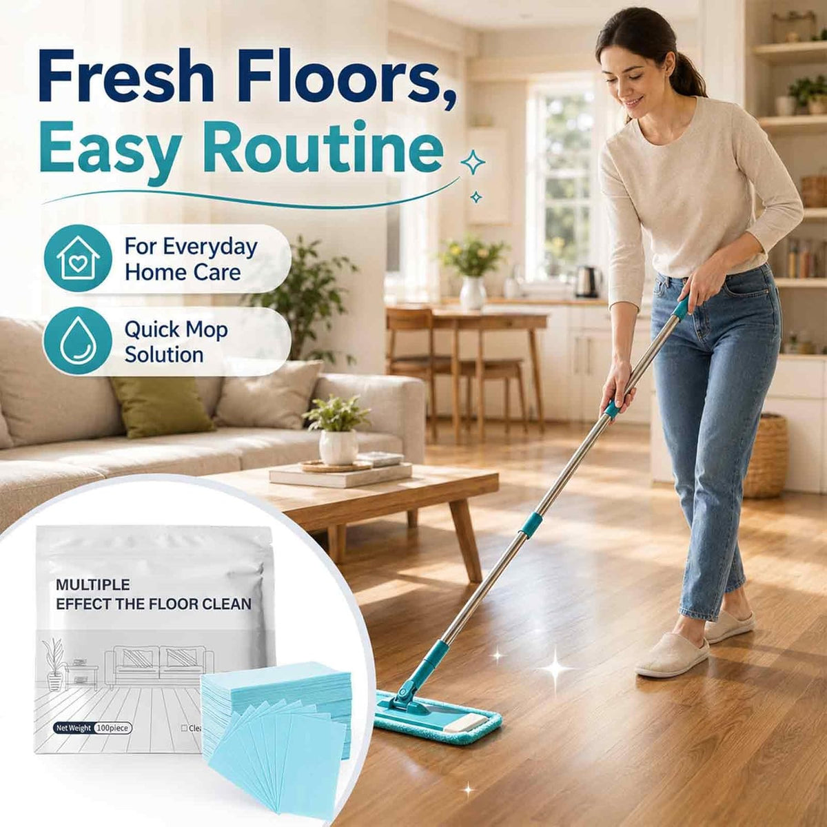 🧹 Rengjøringskluter for grundig rengjøring av ulike overflater (100 stk.) ✨ Effektiv flekkfjerning i kjøkken, bad og mye mer