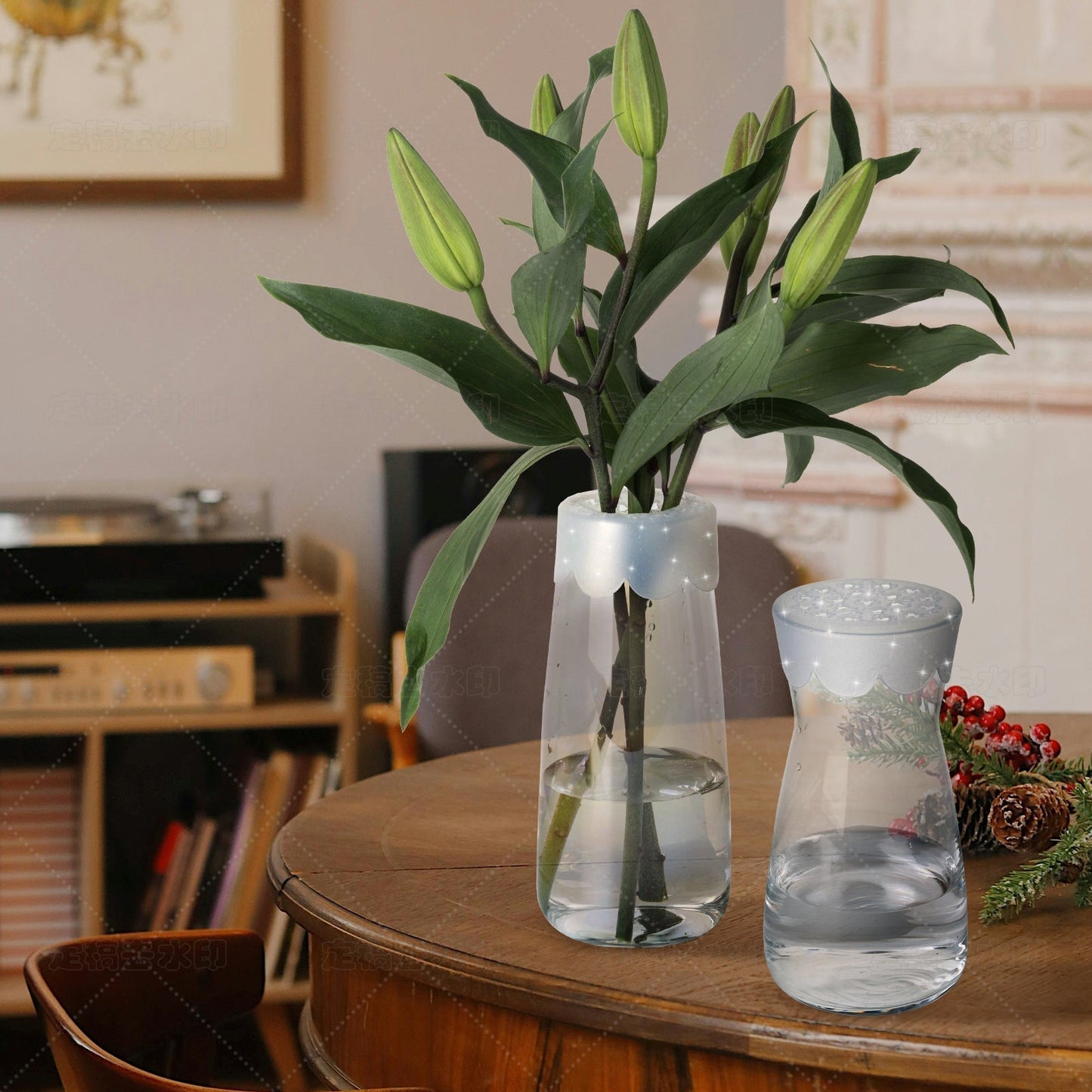 🌸Spiralformet blomsterstilkholder i silikone til ikebana