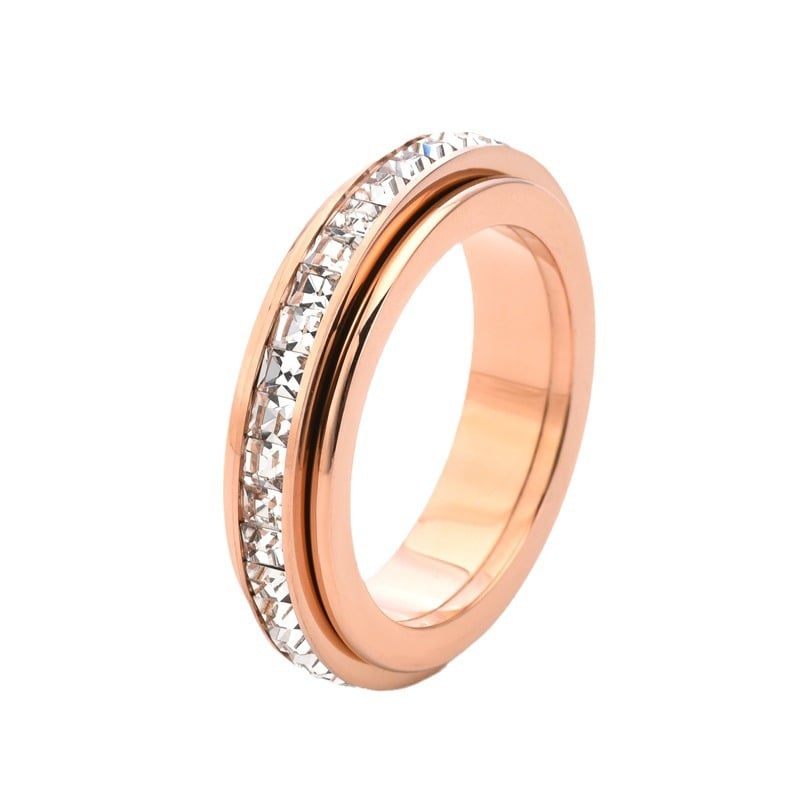 💍Roterende krystalring, lindrer angst, symboliserer løfter og held, vandtæt og farvefas