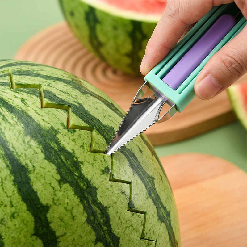 🍉 Få 50 % rabat nu! 3-delt sæt til frugt og meloner – til udskæring, formning og pynt – i rustfrit stål, kompakt opbevaring, behagelig at holde på – særligt velegnet til honningmelon, vandmelon og bløde frugter 🍓