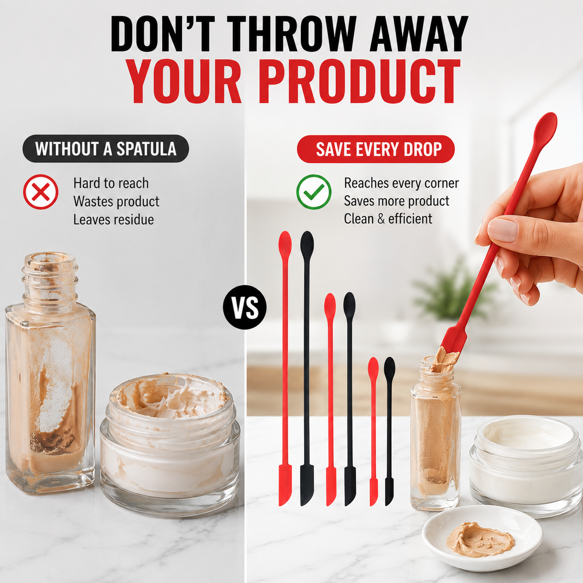 Mini-silikonespatelsæt til makeup og hudplej