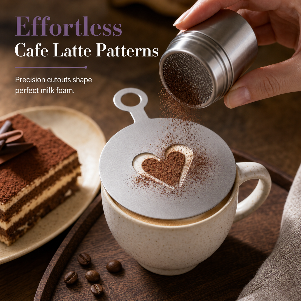 ☕Skabelon til latte-kunst i rustfrit stå